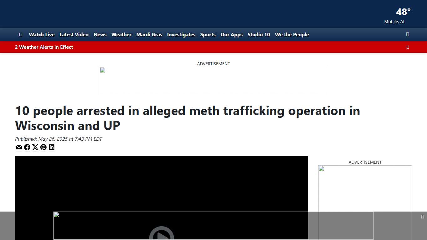 10 people arrested in alleged meth trafficking operation in Wisconsin and UP